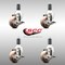 Service Caster 3 Inch 316SS High Temp Glass Filled Nylon 1-1/4 Inch Stem Caster Set Brake SCC SCC-SS316EX20S314-GFNSHT-TLB-114-4 - alternate 2